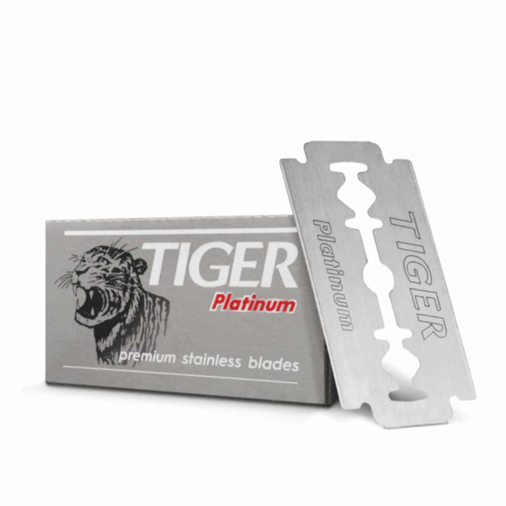 Rasierklingen - Tiger Platinum, preiswerte Edelstahlklinge, sanft zur Haut, zuverlässige Tagesklinge