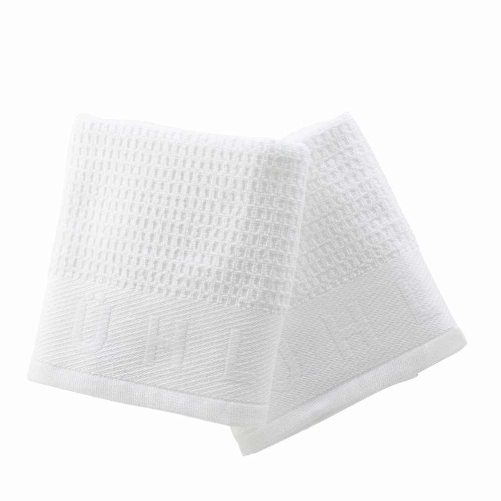 Rasiertücher 2 Stück aus 100% Baumwolle mit strukturierter Oberfläche, weiß mit MÜHLE Logo, weich und saugfähig für Barbershop-Gefühl beim Rasieren