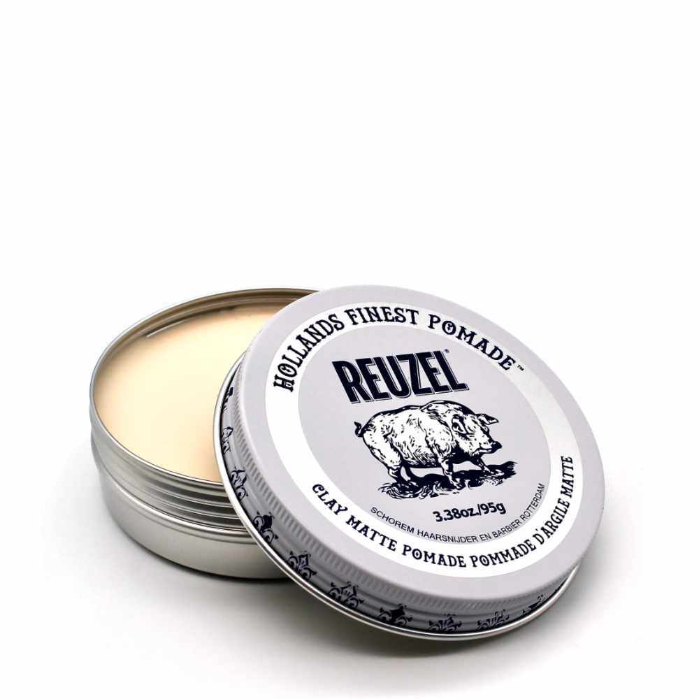 Reuzel Haarpomade Clay Matte Pomade Dose mit natürlichem mattem Finish und mittlerem Halt