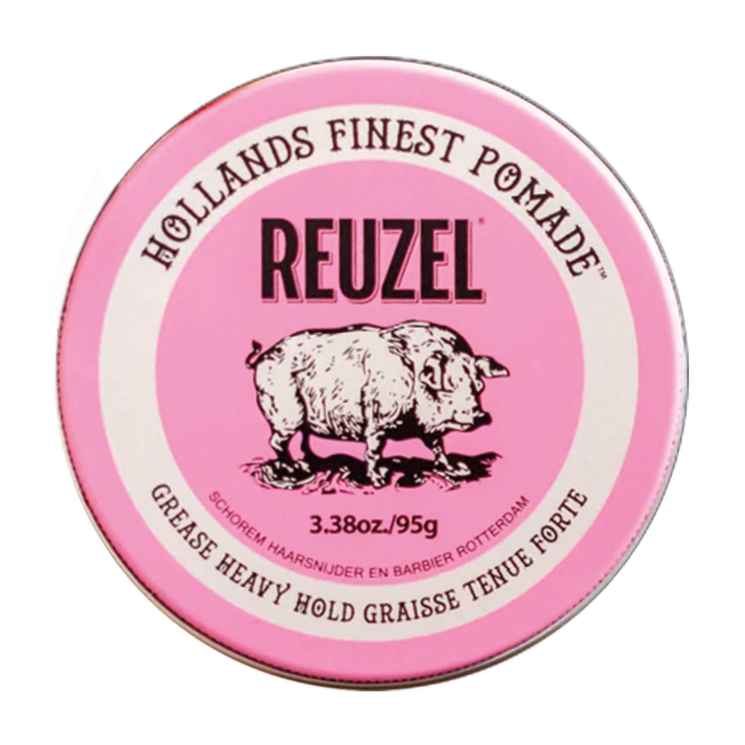 Reuzel Haarpomade Pink Grease Strong Hold Pomade für festen Halt und aromatischen Kaugummiduft in pinker Dose