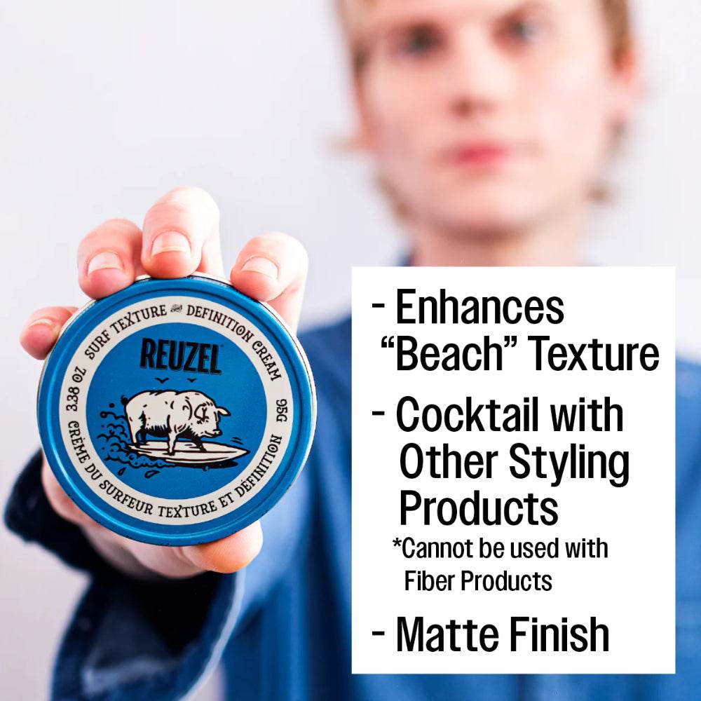Reuzel Haarpomade Surf Cream für natürlichen Strand-Look mit mattem Finish und leichter Textur