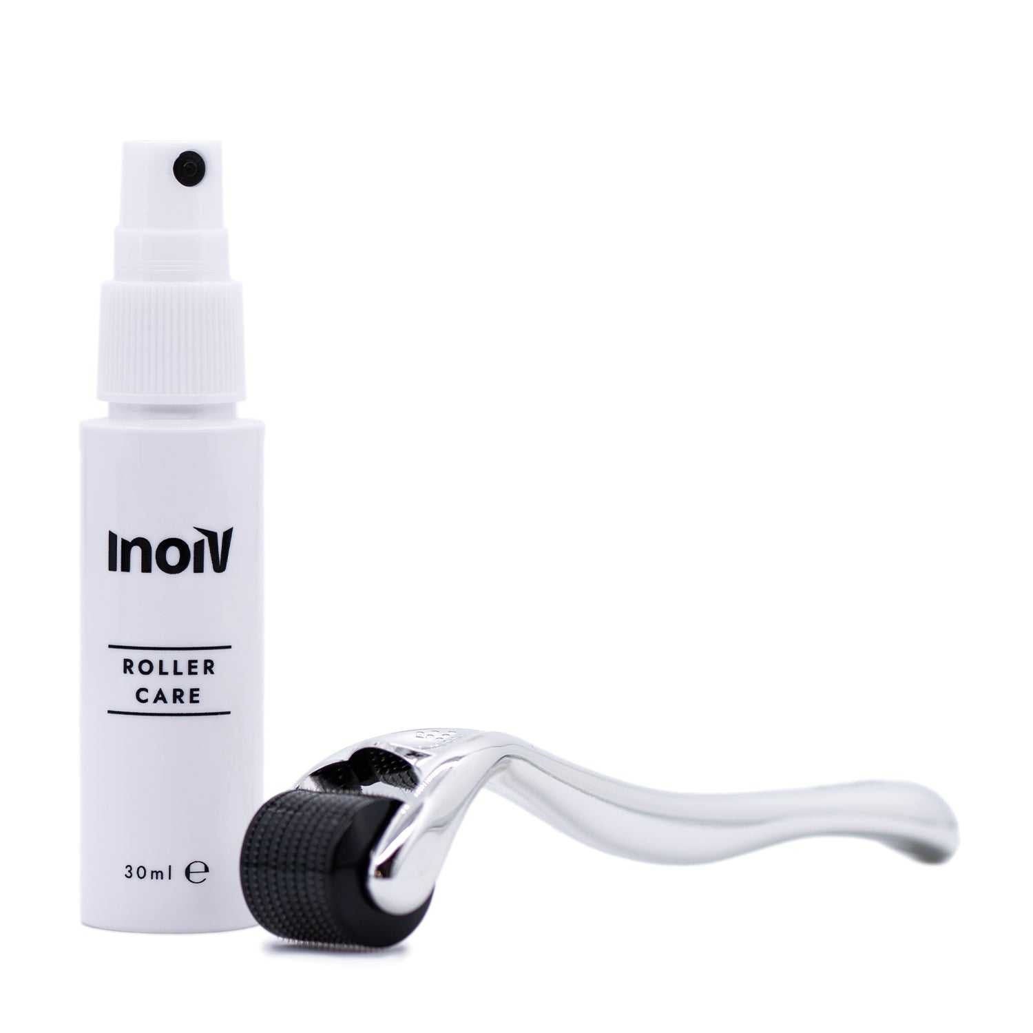 Inoiv Bart Roller mit 540 Mikronadeln und Reinigungs-Spray zur Förderung des Bartwachstums und Hautpflege