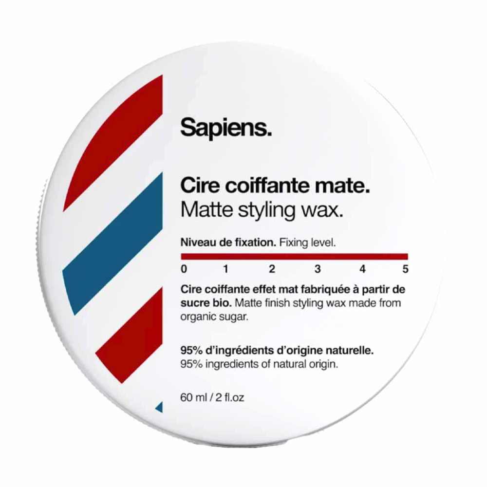 Haarpomade Matte Styling Wax von Sapiens mit natürlichem Halt und mattem Finish in 60 ml Dose