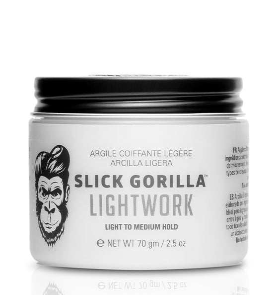 Haarpomade Lightwork - Slick Gorilla in Dose, wasserbasiert, leichter bis mittlerer Halt, natürliche Inhaltsstoffe, parabenfrei, formbarer Look, leichte Auswaschbarkeit