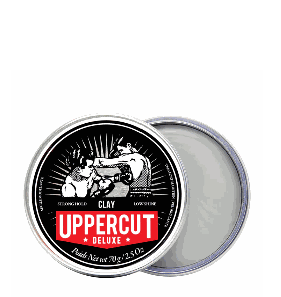 Haarpomade Clay - Uppercut Deluxe mit starkem Halt und matter Textur in runder Dose