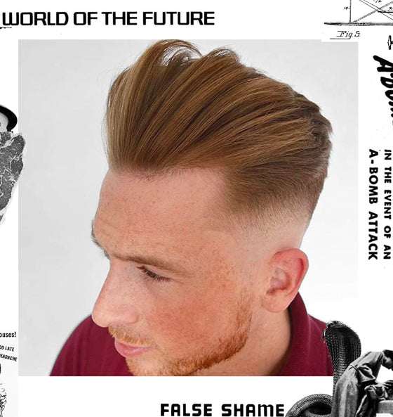 junger mann mit stylischem haarschnitt und mattem finish durch haarpomade easy hold uppercut deluxe