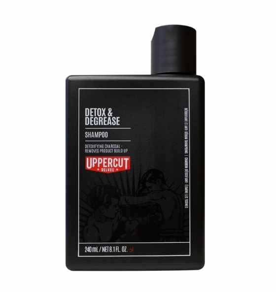 Shampoo Detox & Degrease - Uppercut Deluxe mit Aktivkohle zur tiefenwirksamen Reinigung und Entfernung von öligen Produktrückständen