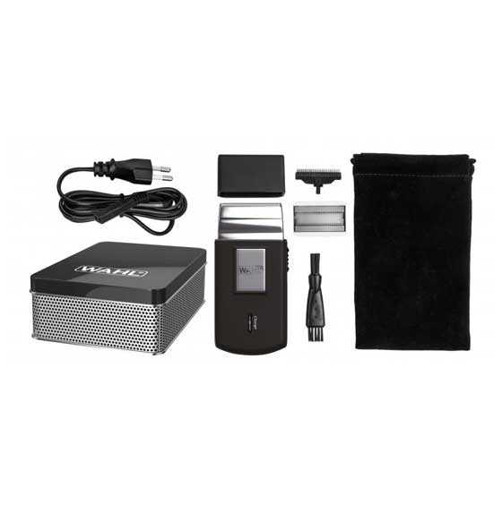 Rasierer Mobile Shaver - WAHL mit Ersatzklinge, Scherfolie, Reiseetui und Ladegerät in kompakter Reiseverpackung