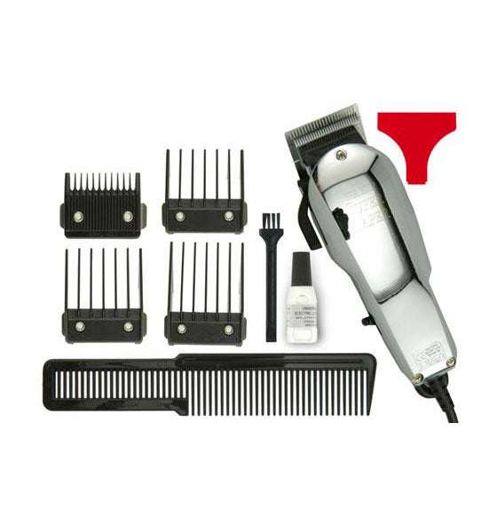 Haarschneidemaschine Super Taper Chrome - WAHL mit 4 Aufsteckkämmen, Kamm, Reinigungsbürste, Öl und Messerschutz in Chrom-Finish