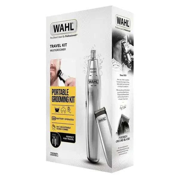 WAHL Travel-Kit multifunktionales, batteriebetriebenes Reisepflege-Set mit Trimmer, Nagelknipser und Aufbewahrungstasche