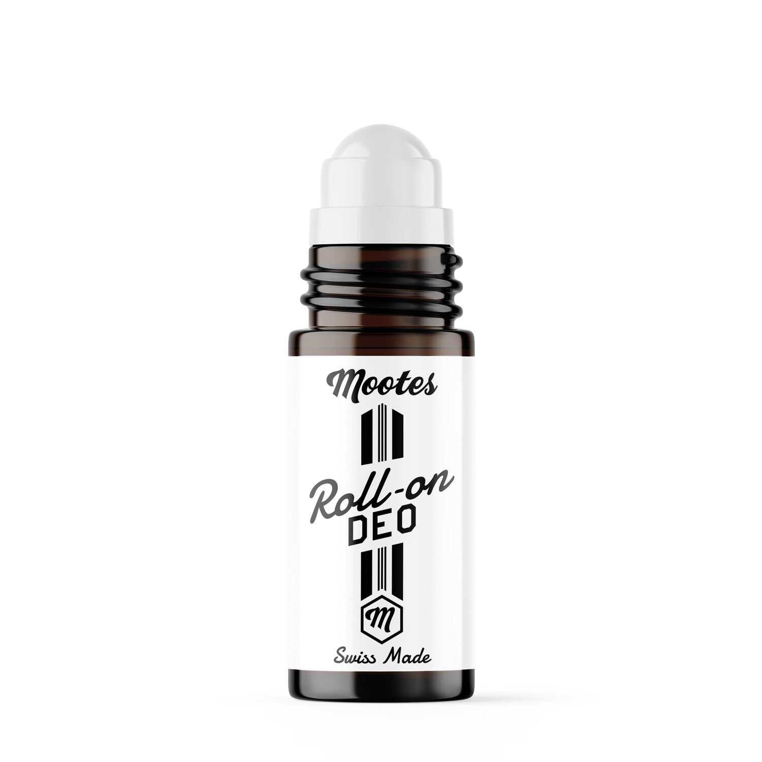 Deo Roll-on Lime von Mootes mit natürlichen antimikrobiellen Inhaltsstoffen, zitrisch-frischem Duft, in schwarz-weißem Design und Schweizer Herstellung