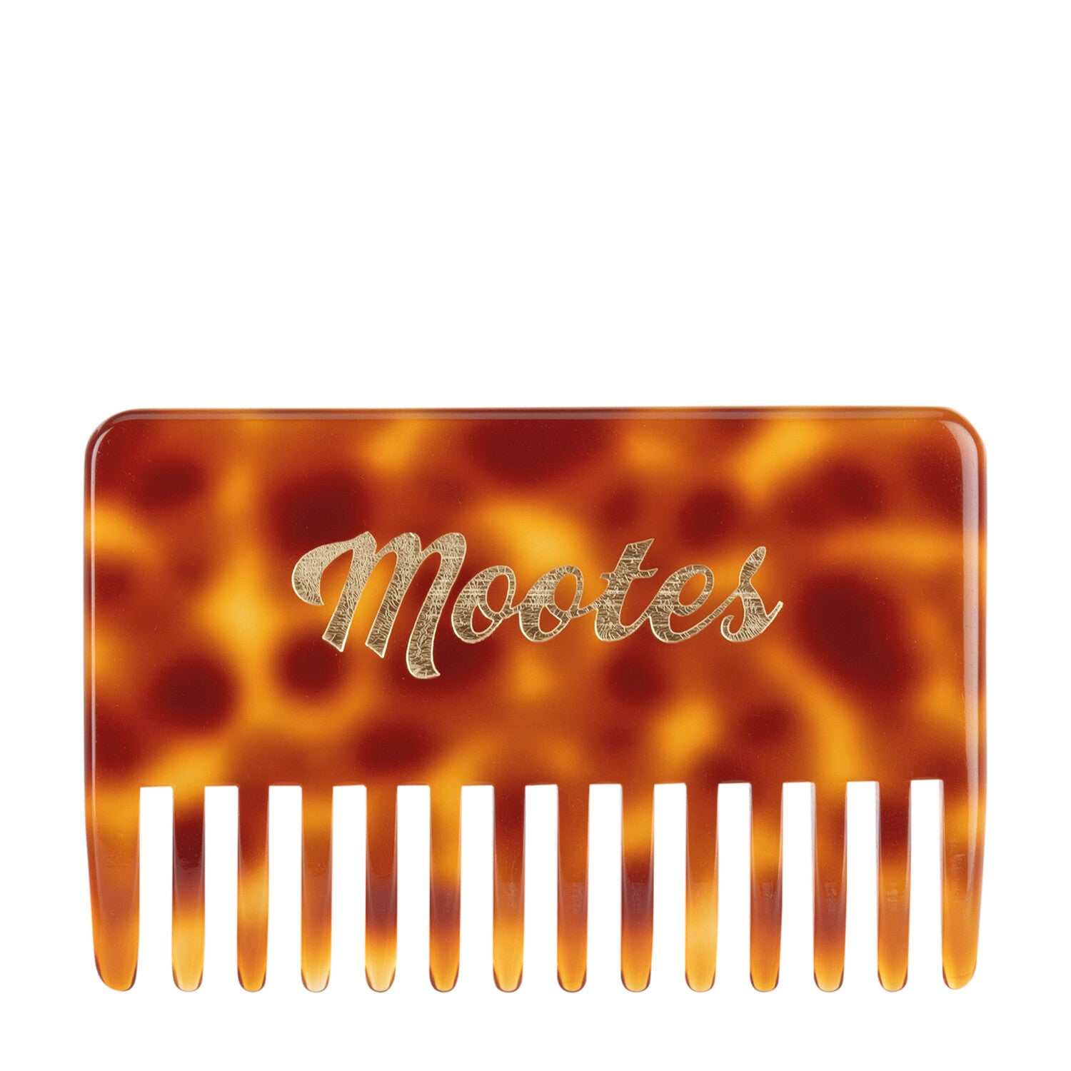 Bartkamm aus Zellulose mit weiten Zähnen in bernsteinfarbenem Design für nachhaltige Bartpflege