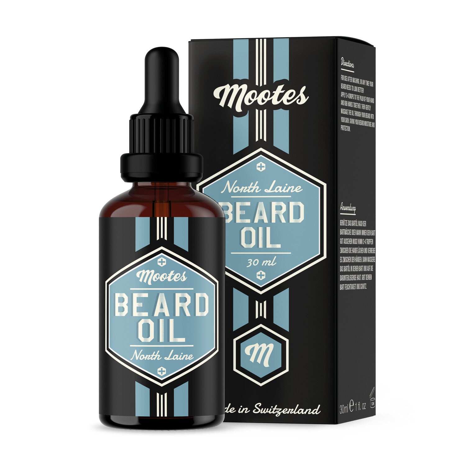 Mootes North Laine Bartöl mit natürlichen Inhaltsstoffen für geschmeidigen, gepflegten Bart und Hautpflege