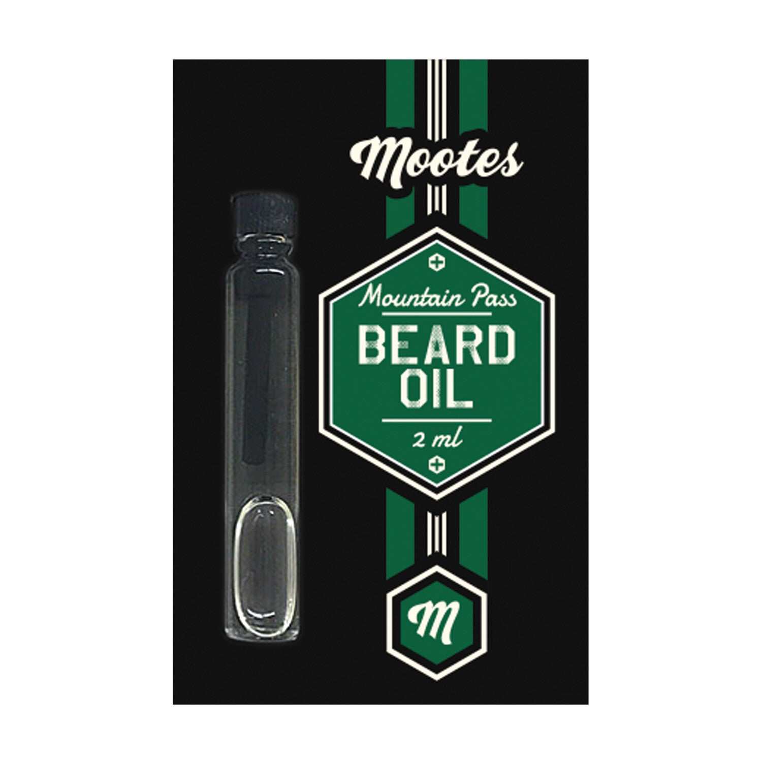 Probefläschchen Mootes Bartöl Mountain Pass mit natürlicher Pflege und würzig-exotischem Duft in 2 ml Größe