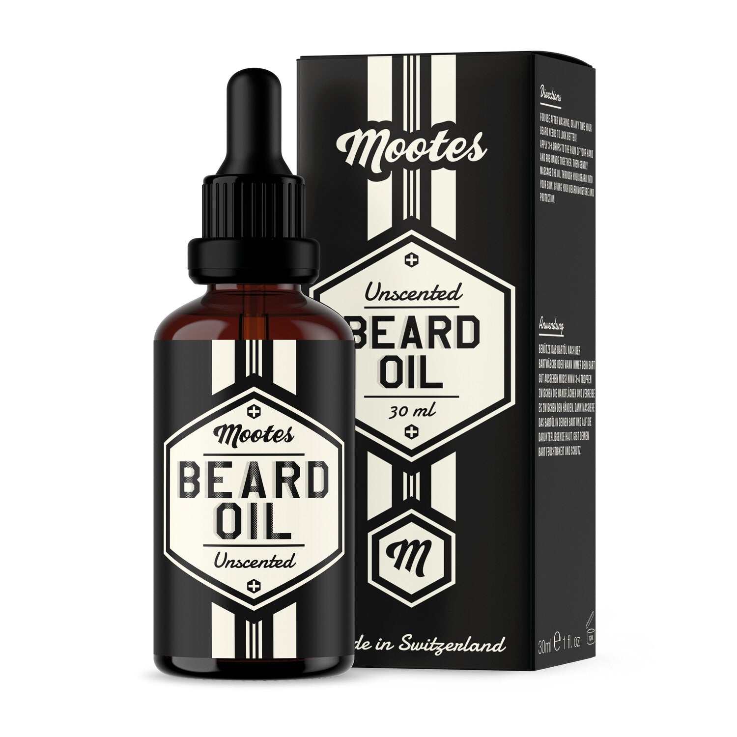 Mootes unscented Bartöl 30 ml natürliche Pflege für Bart und Haut ohne Duft Made in Switzerland