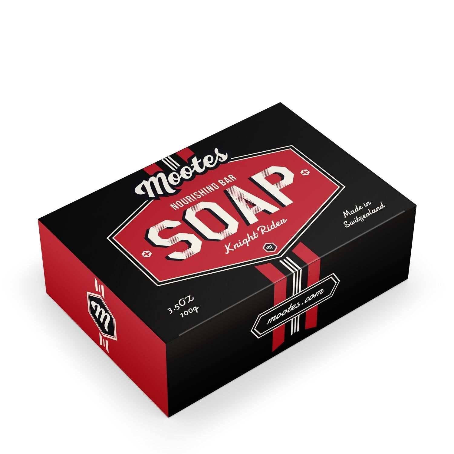 Mootes Pflegeseife Knight Rider, vegan, natürliche Inhaltsstoffe, gründliche Reinigung, sanfte Pflege, maskuliner Duft, Aloe vera, Mandelöl, Glycerin, Schweizer Herstellung