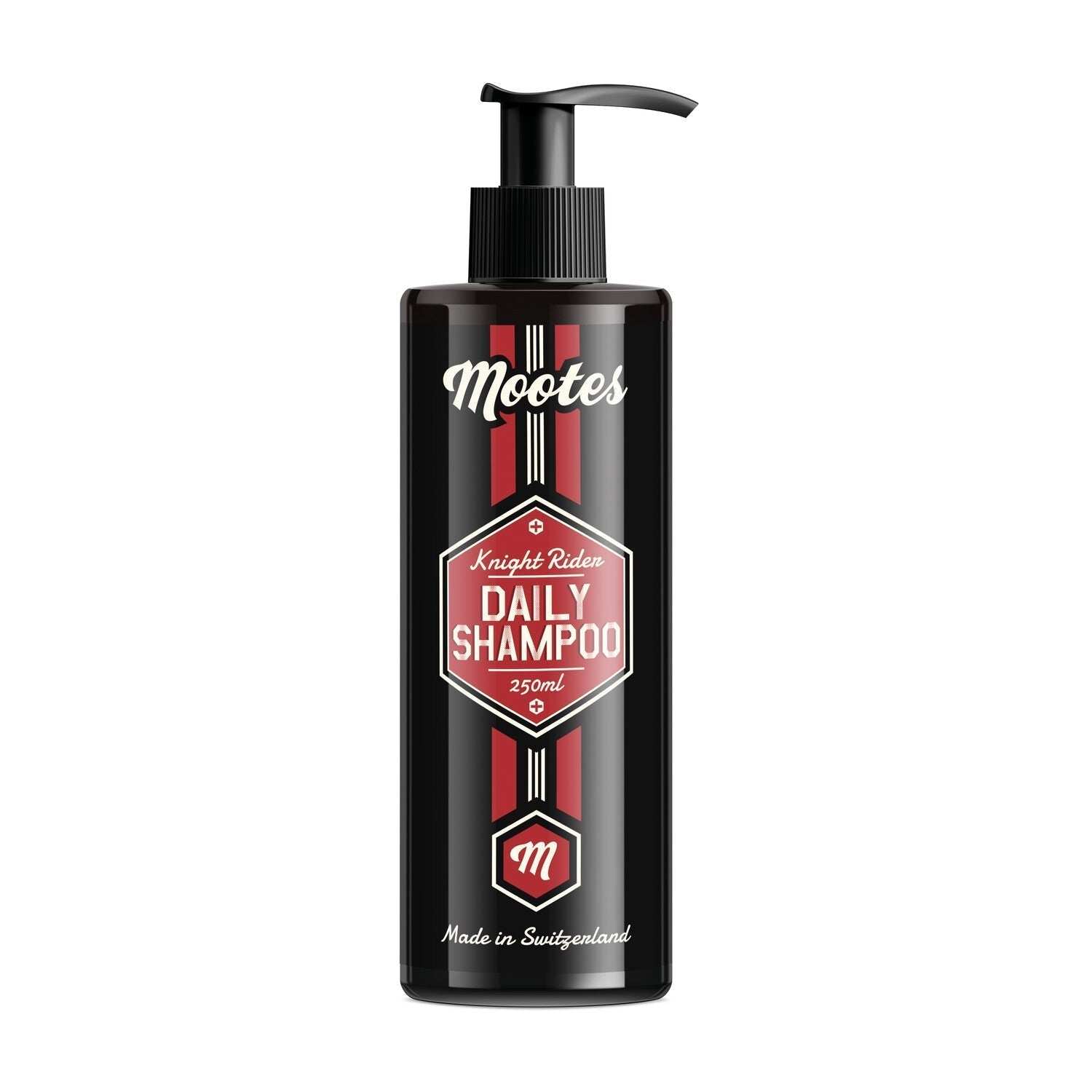 Mootes Shampoo Knight Rider mit natürlichen Inhaltsstoffen, Ringelblumenextrakt und mythisch-maskulinem Duft, schonend und Swiss Made.
