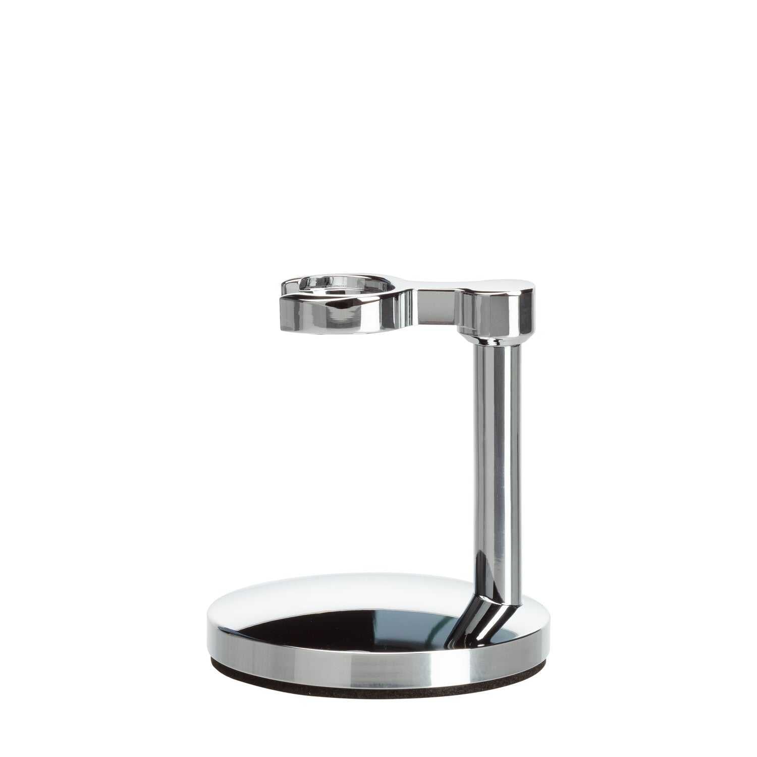 Moderner Ständer für Rasierhobel aus Edelstahl zur sicheren Aufbewahrung und Präsentation.