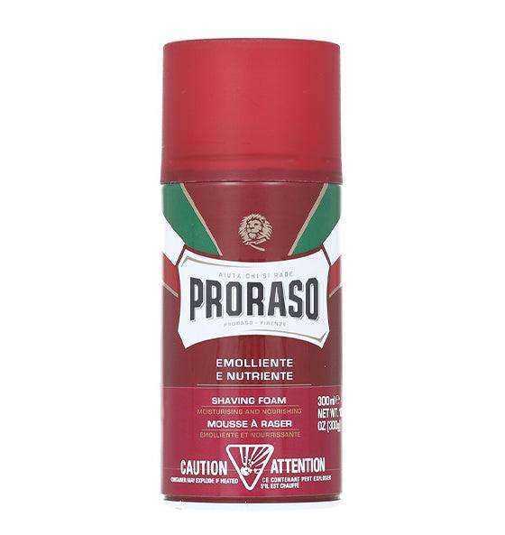 Rasierschaum rote Linie Proraso für dickes Barthaar mit Sandelholzöl und Sheabutter, intensiv holziger Duft, pflegend und weichmachend für sanfte Rasur