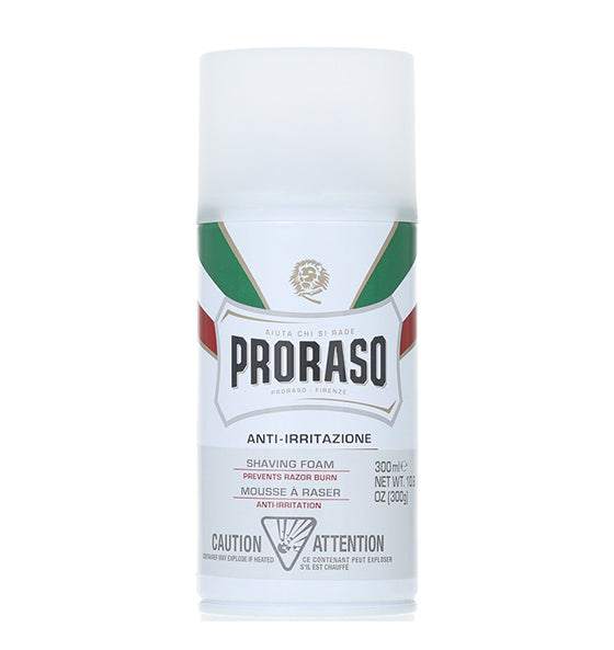 Rasierschaum Weisse Linie Proraso für empfindliche Haut, beruhigt mit Haferextrakt und grünem Tee, anti-irritierend, sanfte Rasur, 300 ml