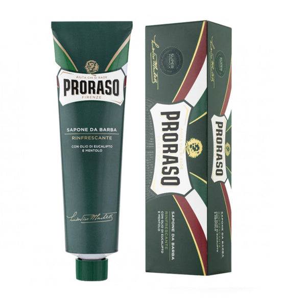 Proraso Rasiercreme grüne Linie mit Eukalyptusöl und Menthol für erfrischende, gründliche Rasur und gepflegte Haut