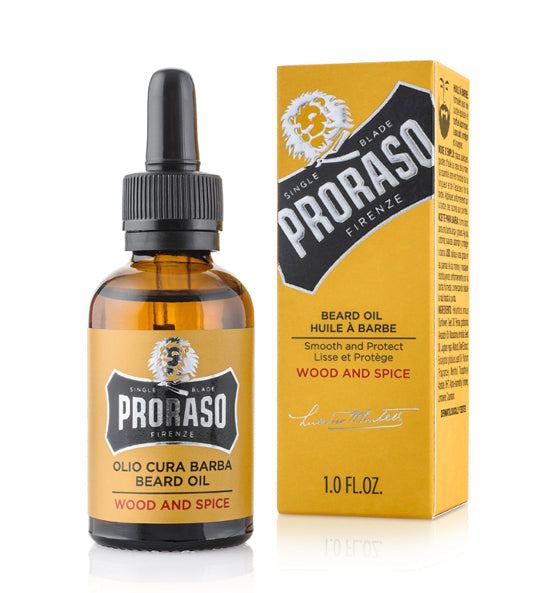 Bartpflege-Set Wood & Spice - Proraso mit Bartöl in würziger holziger Duftnote in gelber Verpackung