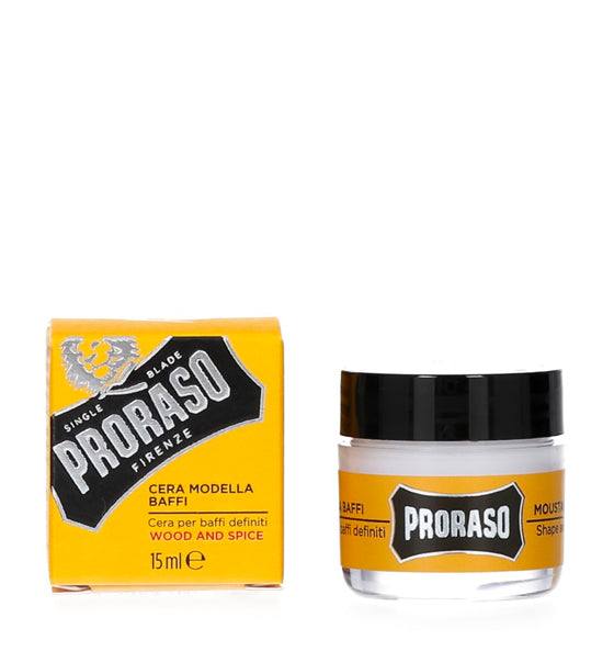 Proraso Schnauzwachs Wood & Spice 15ml mit Bienenwachs und holzig-würzigem Duft zur einfachen Bartstylingpflege