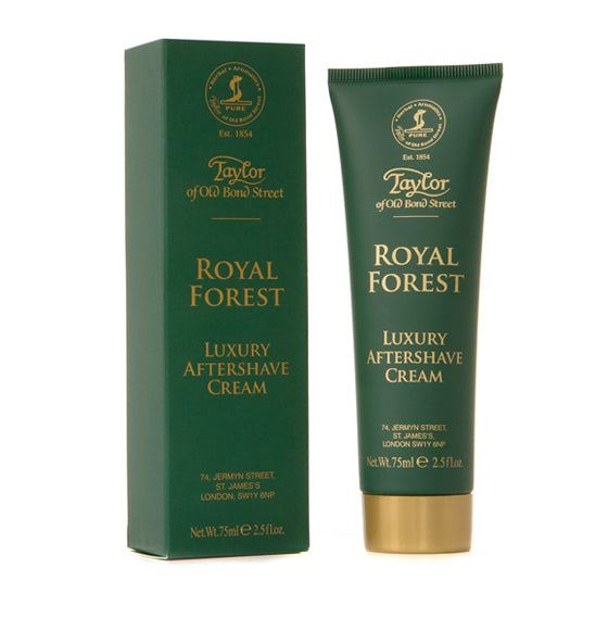 Aftershave Creme Royal Forest von Taylor, feuchtigkeitsspendend, alkoholfrei, frischer Duft, für weiche und gesunde Haut, 75 ml