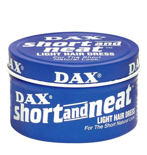DAX Short & Neat Pomade blaue Dose für leichtes Styling und natürlichen Glanz bei kurzem Haar.