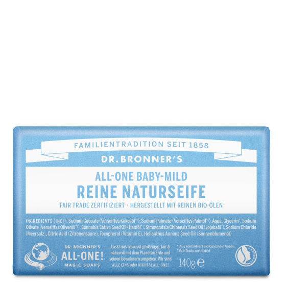 Dr. Bronner Naturseife Neutral Mild, reine Baby-Naturseife ohne Duftstoffe, 100% biologisch, allergikerfreundlich, sanft zur empfindlichen Haut.