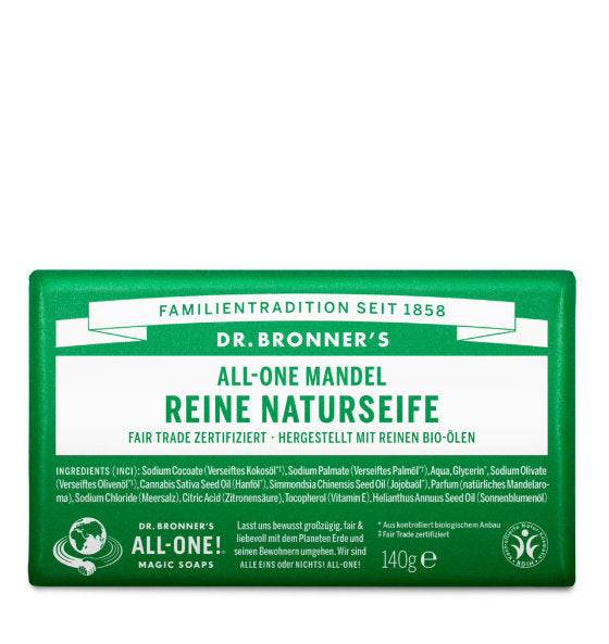 Dr. Bronner Naturseife Mandel mit biologischen Ölen und ätherischen Düften, zertifizierte Fair Trade Seife