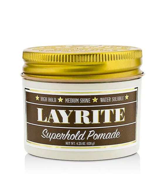 Super Hold Pomade - Layrite mit starkem Halt, mittlerem Glanz und wasserlöslicher Formel in praktischer Dose
