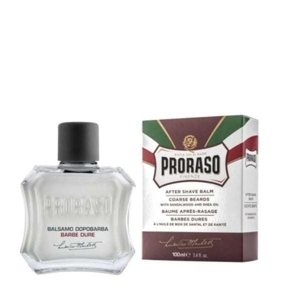 alkoholfreies Proraso Aftershave Balsam rote Linie mit Sandelholzduft zur pflegenden Hautberuhigung nach der Rasur