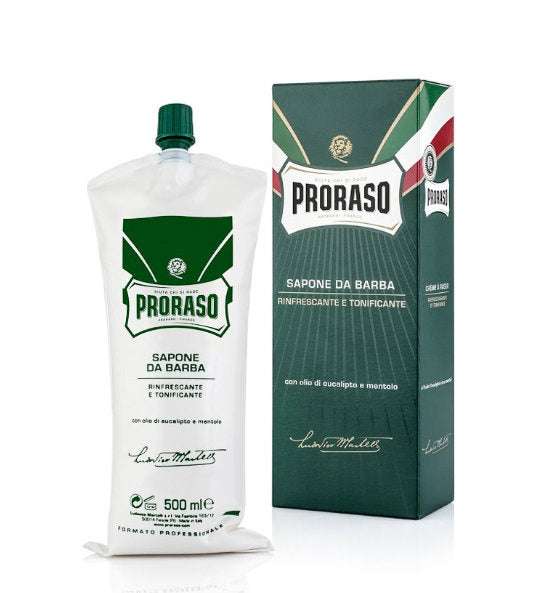Proraso Rasiercreme Professional mit Eukalyptusöl und Menthol, erfrischend und parabenfrei, 500 ml