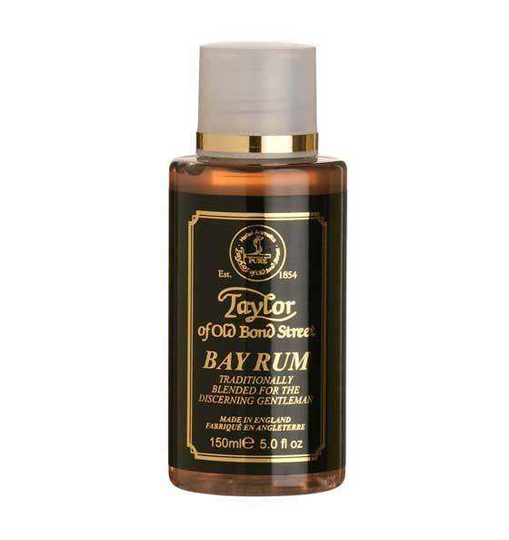 Aftershave Lotion Bay Rum - Taylor mit Lorbeerblättern und Rum, würziges Aftershave und Parfüm in 150ml Flasche