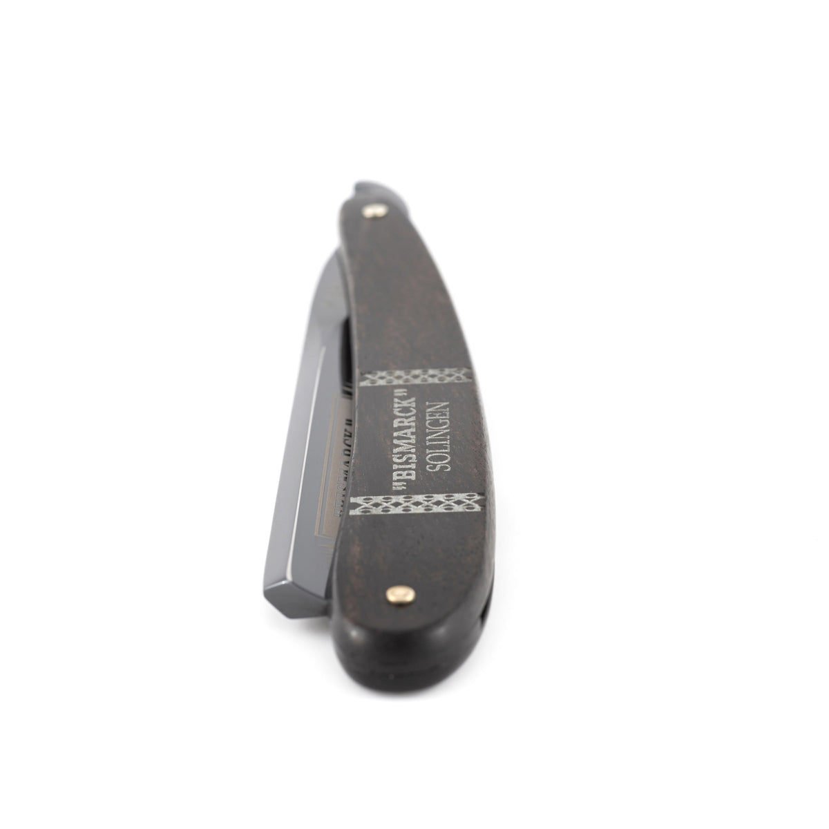 Rasoir droit Bismarck Black Duke en ébène à tête ronde 6/8" - Dovo