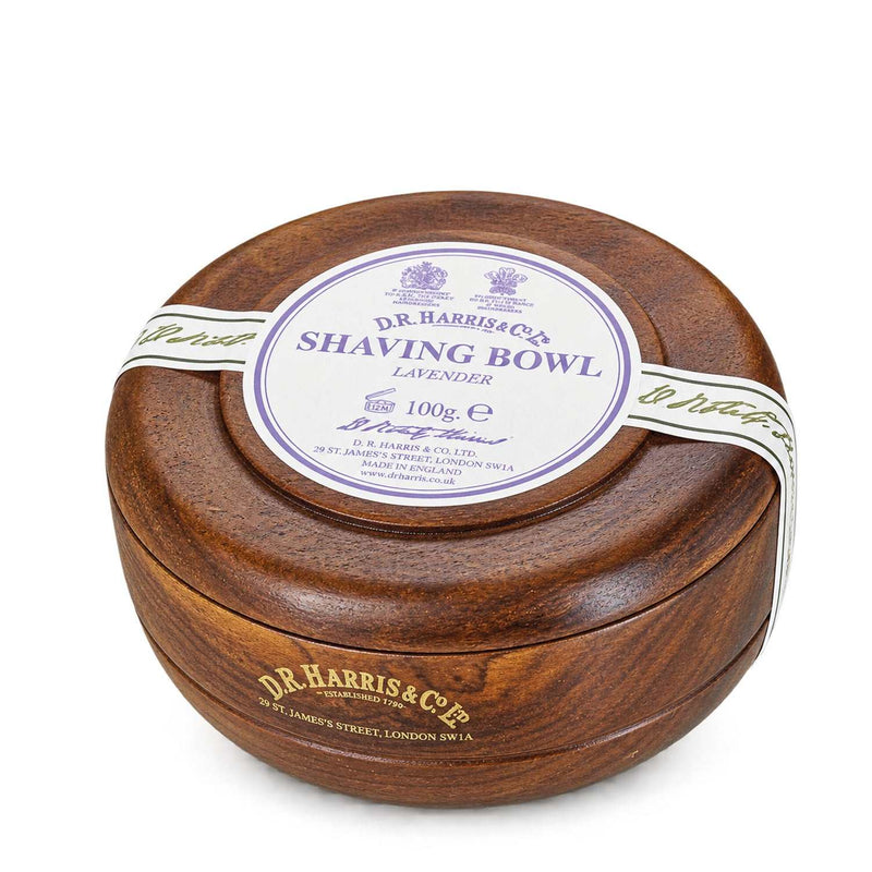 Shaving soap lavender in a wooden pot - D.R. Harris