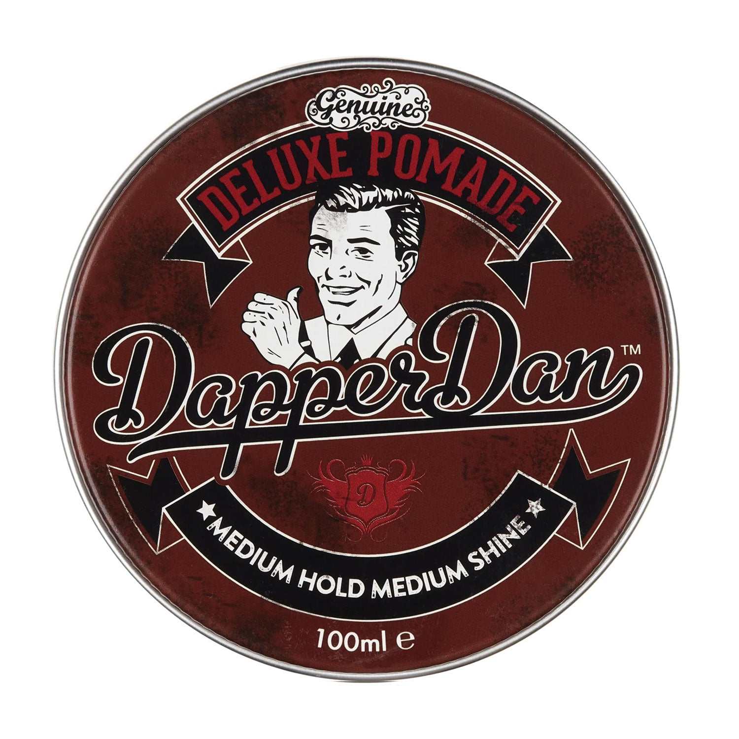 Runde Dose Pomade Deluxe wasserbasis Dapper Dan mit mittlerem Halt und Glanz für glatte Frisuren