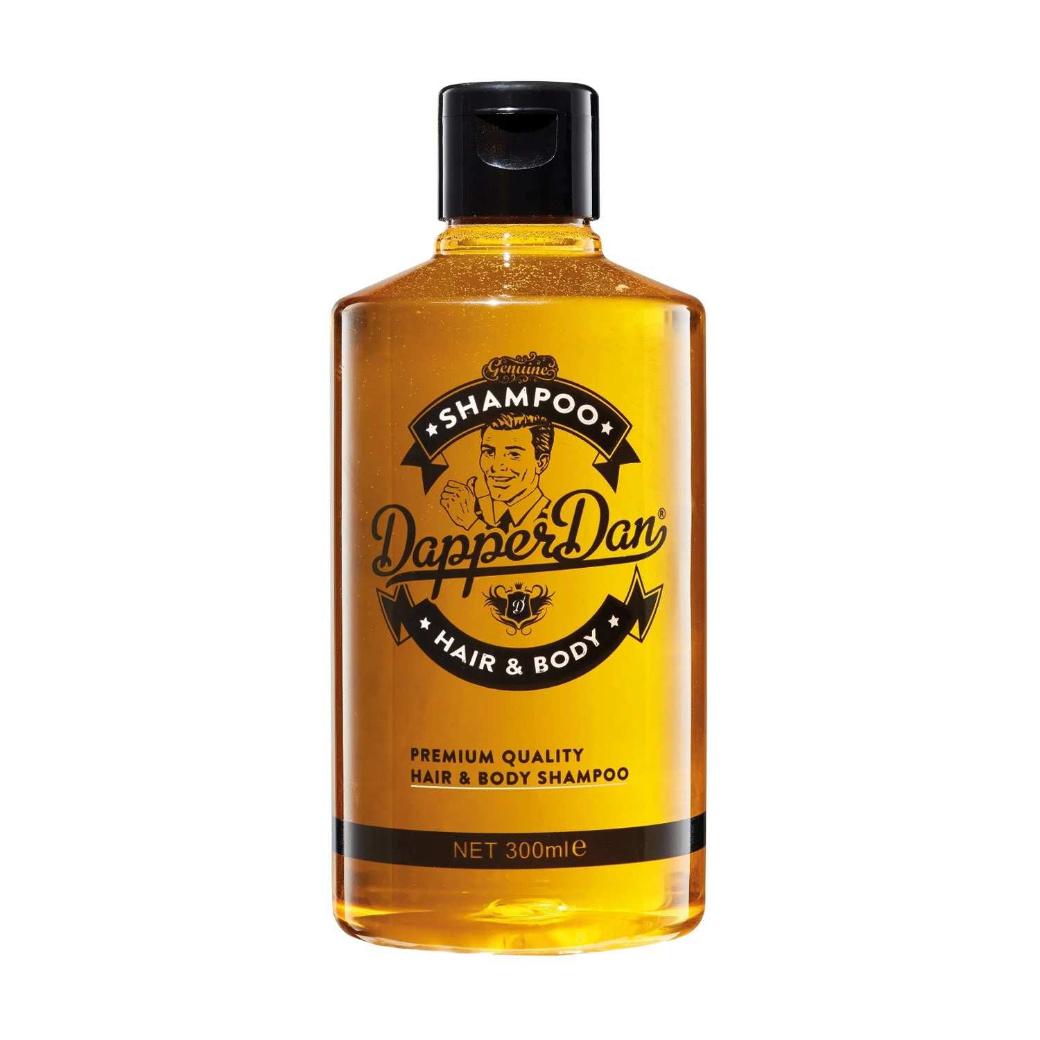 Dapper Dan Hair & Body Shampoo für sanfte Reinigung und Pflege von Haar und Haut mit Vitamin B5 in 300ml Flasche