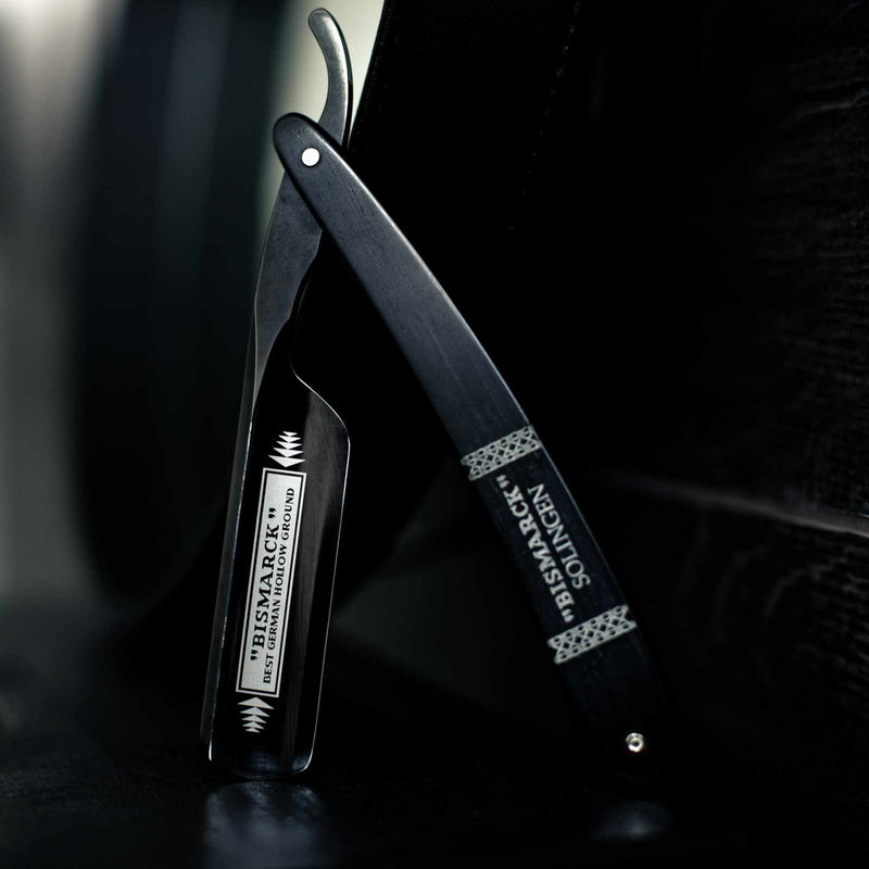Rasoir droit Bismarck Black Duke en ébène à tête ronde 6/8" - Dovo