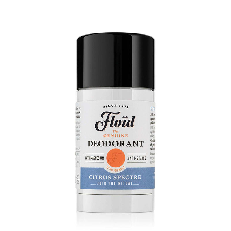 Deodorant Citrus Spectre von Floïd mit natürlichem Magnesium und frischem Citrusduft, schützt langanhaltend und ohne Flecken.