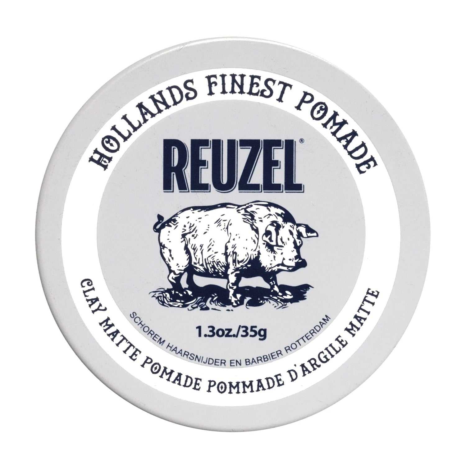 Reuzel Haarpomade Clay matte Pomade mit mittlerem Halt und natürlichem Matt-Finish, vielseitig für alle Haartypen geeignet.