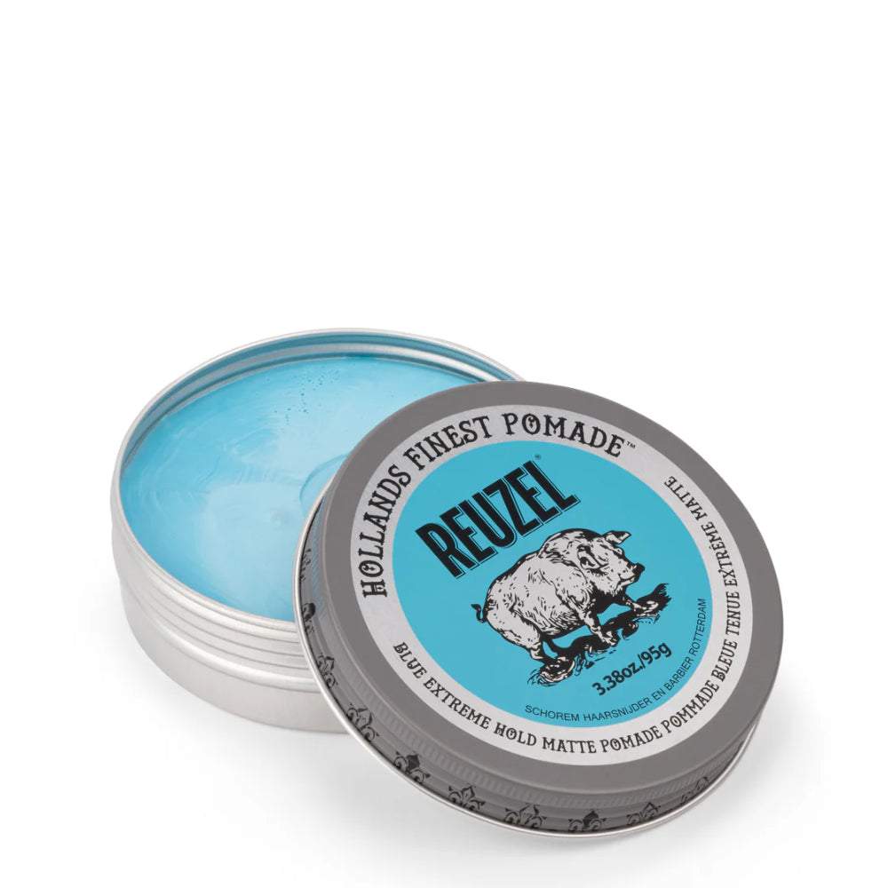 Reuzel Haarpomade extreme hold matte in limitierter blauer Edition für starken Halt und mattes Finish