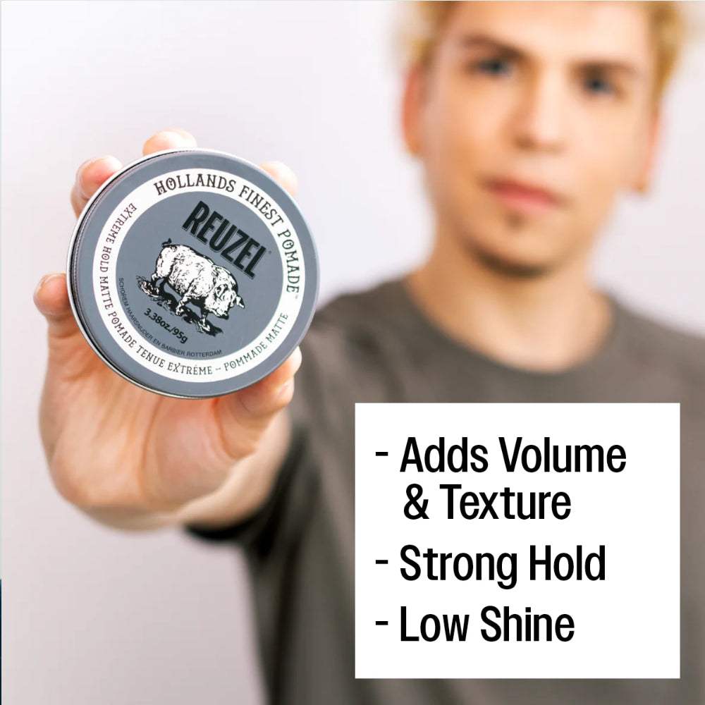 Reuzel Haarpomade extreme hold matte Pomade im Dosenformat für starken Halt, mattes Finish und Volumensteigerung