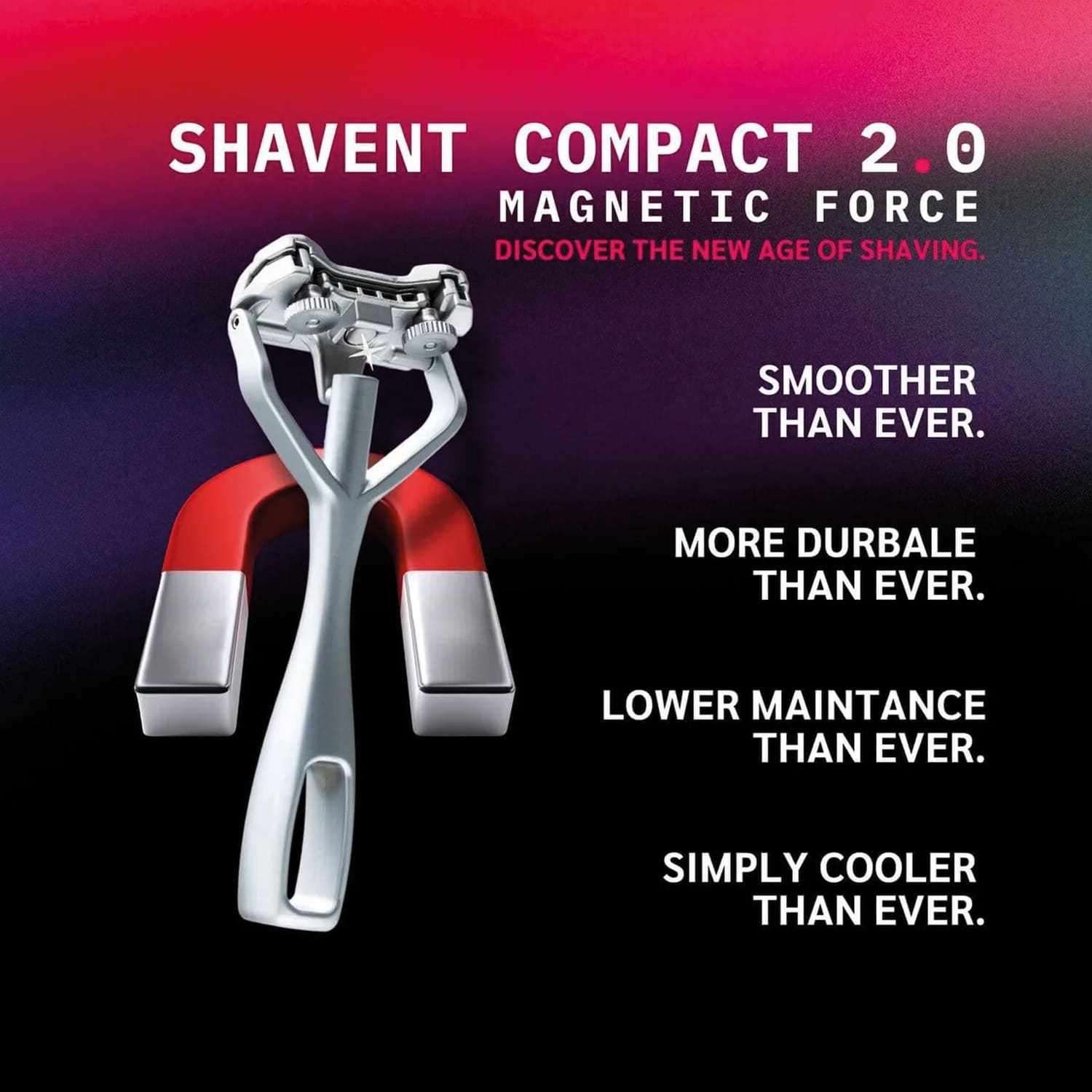 Rasoir à tête pivotante Compact 2.0 chrome mat - Shavent