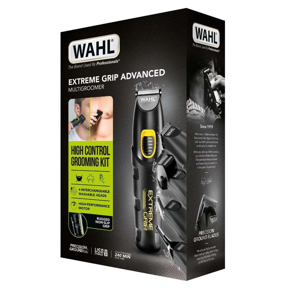 Wahl Bart- und Body Trimmer Extrem Grip Advanced mit Präzisionsklingen und rutschfestem Griff für präzises Grooming und vielseitiges Styling